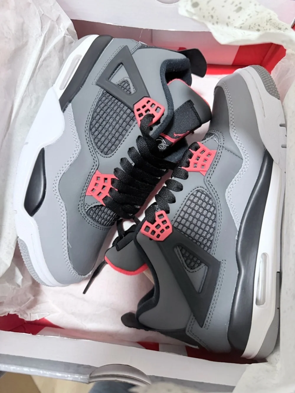 Nike Air Jordan 4 Retro Men’s Shoes - Grey/Black/Infrared